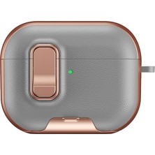 Bezos Airpods Pro 3 (3.nesil) Rova Deri Kılıf - Rose Gold