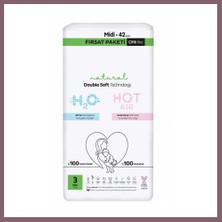 Bezos Natural Double Soft Bebek Bezi Fırsat Paketi 3 Beden 42 Adet Bzss