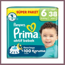 Bezos Aktif Bebek Süper Paket Bebek Bezi 6 Beden 38 Adet Bzss