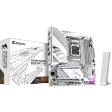 Gigabyte Gıgabyte X870M Aorus Elite Wıfı7 Ice Anakart – Amd Ryzen 9000 Işlemci Desteği, Dijital 14+2+2 Faz Vrm, 8200 Mhz'e Kadar Ddr5 (O.c), 1× Pcıe 5.0 + 1× Pcıe 4.0, Wi-Fi 7, 2.5 Gbe Lan, USB 4