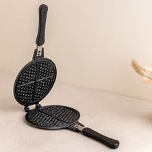 Bezos 20 cm Granit Döküm Waffle Tava - Bakalit Saplı