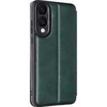 Bezos Galaxy S25 Uyumlu Edge Flip Cover - Koyu Yeşil