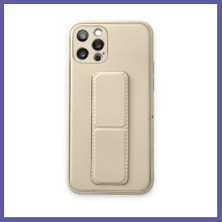 Nida iPhone 12 Pro Kılıf Coco Deri Standlı Kapak - Beyaz Nıda