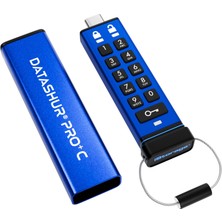 Istorage Datashur Pro+C 128 GB – Güvenli Usb-C Bellek – Fıps 140-3 Level 3 Sertifikalı – Pın Kodu Korumalı – Type-C - A Adaptör Dahil
