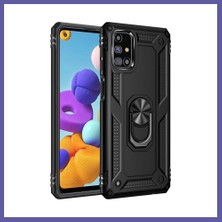 Nida Samsung Galaxy M51 Kılıf Sofya Yüzüklü Silikon Kapak - Siyah Nıda