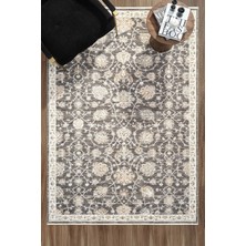 Eliz Home Eskitme Vintage Çiçekli Halı Bambu Polyester Oturma Odası Salon Mutfak Halısı 2