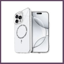 Bezos iPhone 15 Pro Max Uyumlu Live Diamond Magsafe Kapak - Şeffaf Bhs