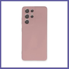 Nida Samsung Galaxy S21 Ultra Kılıf Nano Içi Kadife Silikon - Pudra Nıda