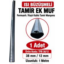 Tamflex 38MM/12MM 1mt Fermuarlı Yer Altı Kablo Için Isı Büzüşmeli Tamir Ek Muf Borusu 4x6 - 4X10 Arası 1kw (Tamer)