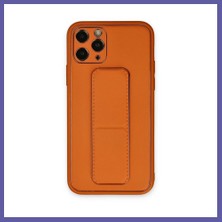 Nida iPhone 11 Pro Kılıf Coco Deri Standlı Kapak - Turuncu Nıda