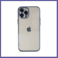 Nida iPhone 12 Pro Kılıf Lensli Silikon - Açık Mavi Nıda