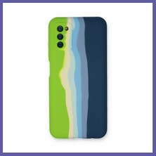 Nida Samsung Galaxy A03S Kılıf Ebruli Lansman Silikon - Yeşil-Koyu Yeşil Nıda