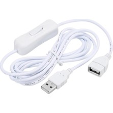 Tg Tech 3425 USB Power Data Kablo Düğmeli Dişi Erkek Güç Ara Uzatma Kablosu 2 Metre