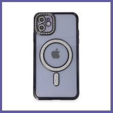 Nida iPhone 11 Kılıf Joke Simli Magneticsafe Kılıf - Siyah Nıda