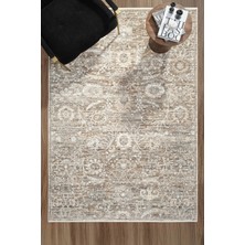 Eliz Home Eskitme Vintage Çiçekli Halı Bambu Polyester Oturma Odası Salon Mutfak Halısı 3
