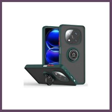 Bezos Redmi Note 14 Pro Plus Uyumlu Kılıf Montreal Yüzüklü Silikon Kapak - Yeşil Bhs