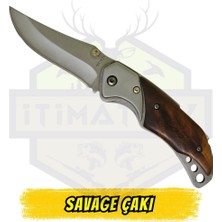 Savage Katlanır Çakı Ahşap Sap - Açık Uzunluk 18 cm Kapalı 10 cm