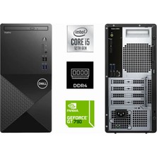 Dell Vostro 3910MT I5-12400 3910MT-K0381 32GB 4tb M.2 Gt 730 4gb W11PRO  Masaüstü Bilgisayar