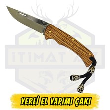 İtimat Av Yerli El Yapımı Çakı Ahşap Sap - Açık Uzunluk 17 cm Kapalı 9.5 cm