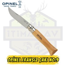 Opinel No:9 Karbon Çelik Çakı - Yatagan Bıçak Kayın Sap Virobloc