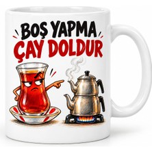 Nida Boş Yapma Saati Tasarımlı Porselen Kupa - Model 715 Nıda