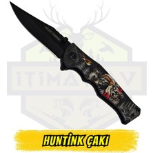 Hunthink Katlanır Çakı Kızılderili Kartal Kurt Orman Figürlü - Açık Uzunluk 20 cm Kapalı 11.5 cm