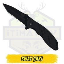 SWAT Katlanır Çakı Polimer Sap Carbon Görünüm - Açık Uzunluk 20 cm Kapalı 12 cm
