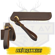 İtimat Av 12x3 cm El Yapımı Hakiki Deri Kibar Kılıf - Minimalist Çakı ve Aksesuar Kılıfı