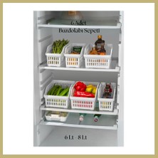 Bezos 6?lı Buzdolabı Organizeri Düzenleyici Çok Amaçlı Dolap Düzenleyici Beyaz 12X30X14 cm Za