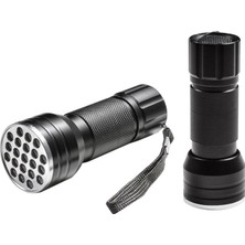 İtimat Av Powermaster PM-6351 UV Işınlı 21 Ledli 10 cm Metal Kasa Pilli El Feneri (395nm Mor Işık)
