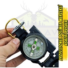İtimat Av Profesyonel Polimer Siyah Mercekli Askeri Pusula - Outdoor Navigasyon Serisi