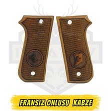İtimat Av Fransız Onlusu (Unique) Uyumlu Tuğra ve Türk Bayrağı İşlemeli Hakiki Ceviz Kabze