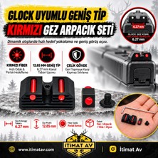 GLOCK Uyumlu Geniş Tip Kırmızı Fiber Optik Gez Arpacık Seti