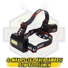 O-MAX Q-MAX PS-T62 Profesyonel Kafa Lambası - 30W 3000 Lümen (3 Bataryalı)