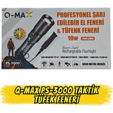 O-MAX Q-Max PS-3000 Outdoor Outdoor Feneri Seti (10W LED - 18650 Şarjlı - Ray Bağlantı Aparatlı)