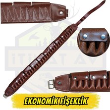 İtimat Av 12 Kalibre Kapaklı (Kapalı) Bel Fişekliği - Kahverengi (Taba) Koruyucu Seri