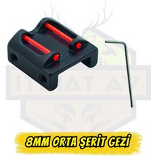 İtimat Av 8mm Namlu Şeridi Uyumlu Orta Gezi - Yüksek Görünürlüklü Kırmızı