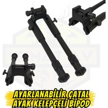 Swampdeer Ayarlanabilir Çatal Ayak Kelepçeli Bipod - Kelepçeli Katlanır Denge ve Destek Ayağı (Bipod)