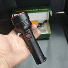 O-MAX Zoomlu Çift Pilli Uzun Menzil El Feneri (Powerbank Özellikli / Su Geçirmez)
