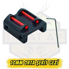 İtimat Av 10mm Namlu Şeridi Uyumlu Orta Gezi - Yüksek Görünürlüklü Kırmızı