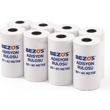 Bezos 80X40 mm Adisyon Rulosu Termal Rulo 10'lu Paket Bzoshb