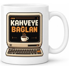 Defne Store Kahveye Bağlan Tasarımlı Porselen Kupa - Model 665 Dfnbez