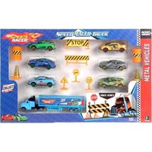 Toysan Speed Racer 6'lı Metal Arabalı Tır ve Trafik Levha Seti Çocuk Oyuncak