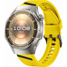 Sneezy Huawei Watch Gt 6 Pro 46MM Uyumlu Slash Örgü Desenli Sportif Silikon Saat Kordonu