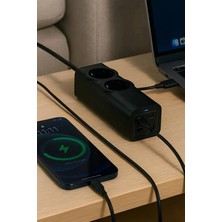 Magicool Lsk 67W Hızlı Şarjlı Akıllı Çoklu Priz – 2000W Güç, 2 Usb-C + 2 Usb-A Çıkışlı, Telefon & Laptop Uyumlu