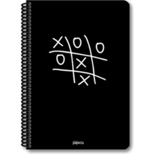 Papirüs Black Sert Kapak 120 Yaprak 16X23CM Spiralli Çizgili Defter