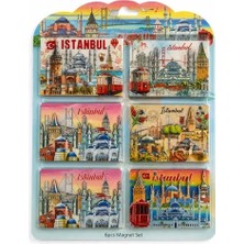 Ersert Ahşap Istanbul Temalı Buzdolabı Magnet Seti 6 Adet