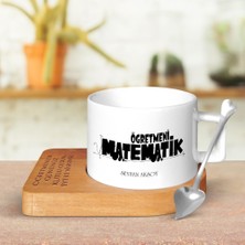 BK Gift Kişiye Özel Matematik Öğretmeni Ahşap Altlıklı Seramik Fincan - 10