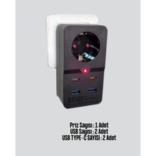 Ersert Termal Akım Korumalı Priz USB Type-C 10A 2500W