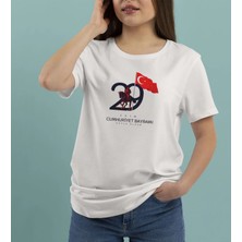 Bk Gift 29 Ekim Tasarımlı Kadın Beyaz T-Shirt-9, Arkadaşa Hediye, 29 Ekim Hediyesi Hediyesi, Trend Tişört, 100.YIL Hediyesi Medium